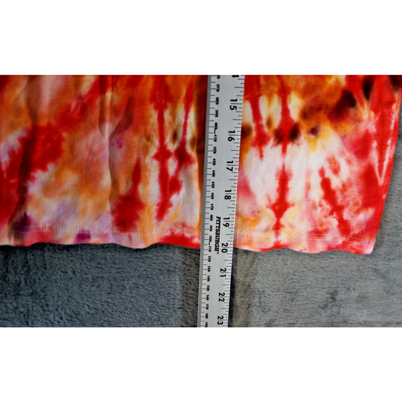 Mossy Oak Tank Top Small Spiral Tie‑Dye Red Orange Artisan Hand Dyed Cotton - Picture 4 of 7